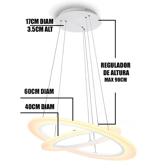 LÁMPARA COLGANTE URSULA LED WHITE + CONTROL REMOTO