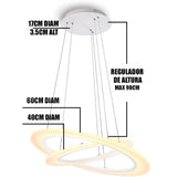 LÁMPARA COLGANTE URSULA LED WHITE + CONTROL REMOTO