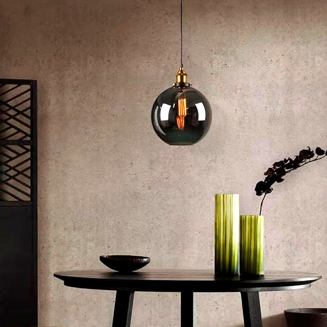 LÁMPARA COLGANTE ESFERA DE VIDRIO TERRALUNA BLACK / SIN FOCO