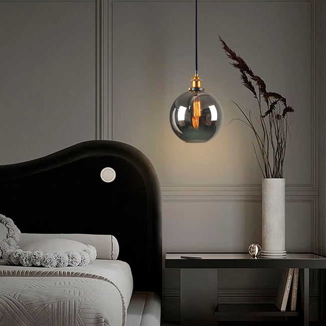 LÁMPARA COLGANTE ESFERA DE VIDRIO TERRALUNA BLACK / SIN FOCO