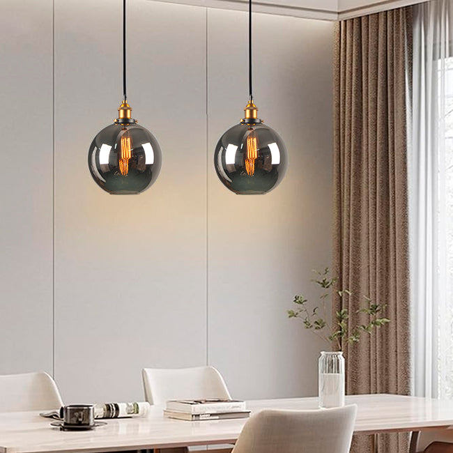 LÁMPARA COLGANTE ESFERA DE VIDRIO TERRALUNA BLACK / SIN FOCO