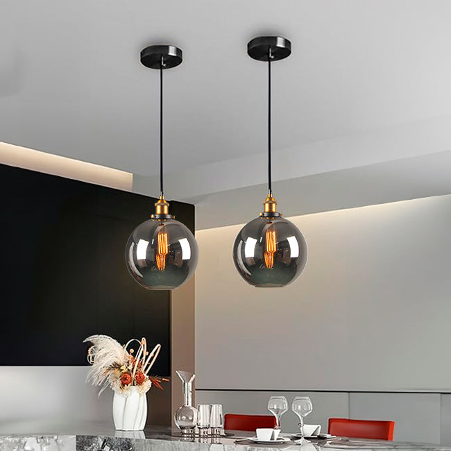 LÁMPARA COLGANTE ESFERA DE VIDRIO TERRALUNA BLACK / SIN FOCO