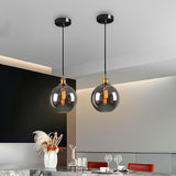 LÁMPARA COLGANTE ESFERA DE VIDRIO TERRALUNA BLACK / SIN FOCO