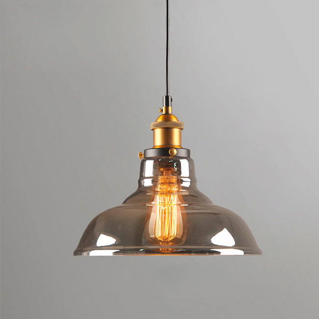 LÁMPARA COLGANTE CAMPANA DE VIDRIO HELENA BLACK / SIN FOCO