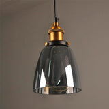 LÁMPARA COLGANTE CAMPANA DE VIDRIO THAIS BLACK / SIN FOCO