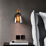 LÁMPARA COLGANTE CAMPANA DE VIDRIO THAIS BLACK / SIN FOCO
