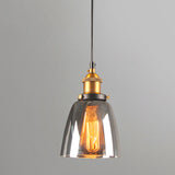 LÁMPARA COLGANTE CAMPANA DE VIDRIO THAIS BLACK / SIN FOCO