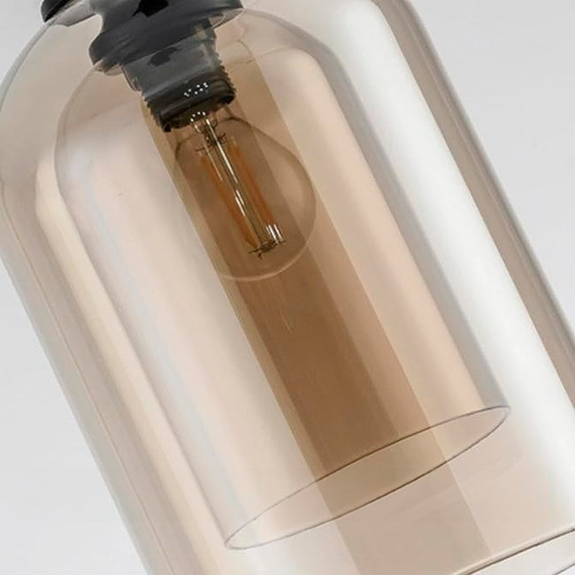 LÁMPARA COLGANTE CAMPANA DUAL DE VIDRIO MONTANA / SIN FOCO