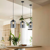 LÁMPARA COLGANTE CAMPANA DUAL DE VIDRIO MONTANA BLACK / SIN FOCO