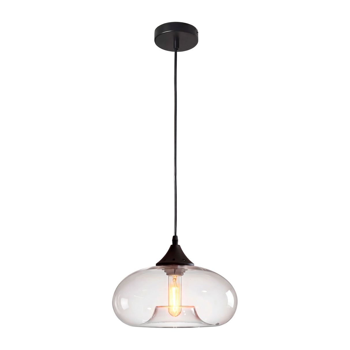 LÁMPARA COLGANTE BUBBLE DE VIDRIO TEXAS BLACK / SIN FOCO