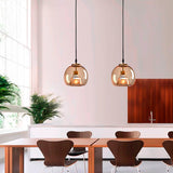 LÁMPARA COLGANTE BUBBLE DE VIDRIO JERSEY AMBAR / SIN FOCO