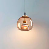 LÁMPARA COLGANTE BUBBLE DE VIDRIO JERSEY AMBAR / SIN FOCO