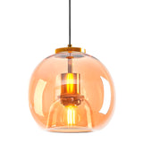 LÁMPARA COLGANTE BUBBLE DE VIDRIO JERSEY AMBAR / SIN FOCO