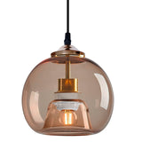 LÁMPARA COLGANTE BUBBLE DE VIDRIO JERSEY AMBAR / SIN FOCO