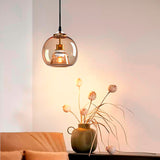 LÁMPARA COLGANTE BUBBLE DE VIDRIO JERSEY AMBAR / SIN FOCO