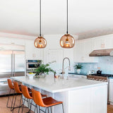 LÁMPARA COLGANTE BUBBLE DE VIDRIO JERSEY AMBAR / SIN FOCO