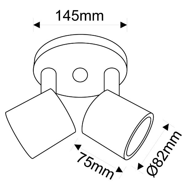 LÁMPARA DE TECHO DUOLUZ ORIENTABLE LED BK