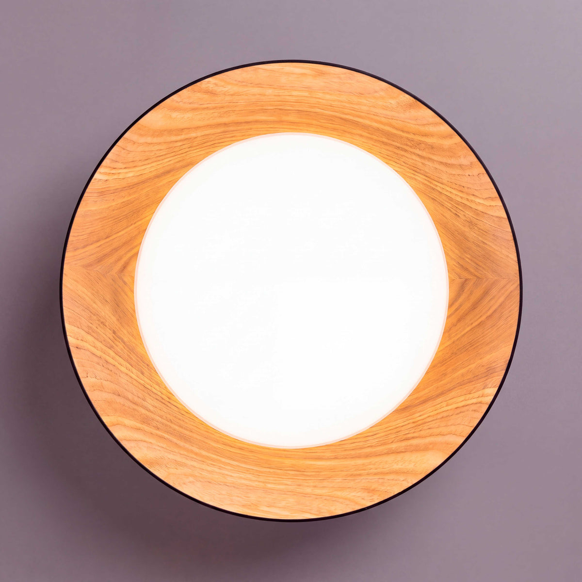 LÁMPARA DE TECHO LED TECA BLACK WOOD + CONTROL REMOTO
