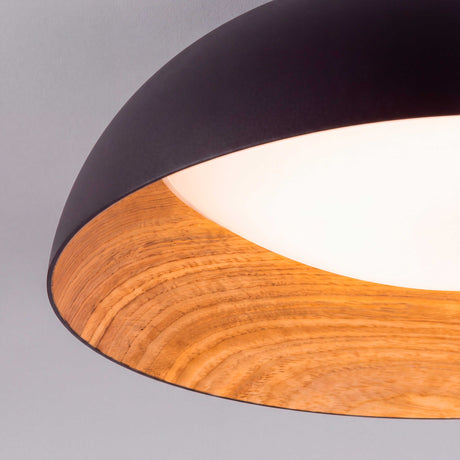LÁMPARA DE TECHO LED TECA BLACK WOOD + CONTROL REMOTO