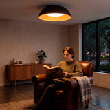 LÁMPARA DE TECHO LED TECA BLACK WOOD + CONTROL REMOTO