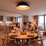 LÁMPARA DE TECHO LED TECA BLACK WOOD + CONTROL REMOTO