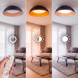 LÁMPARA DE TECHO LED TECA BLACK WOOD + CONTROL REMOTO