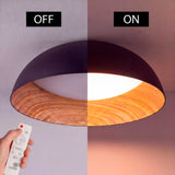 LÁMPARA DE TECHO LED TECA BLACK WOOD + CONTROL REMOTO
