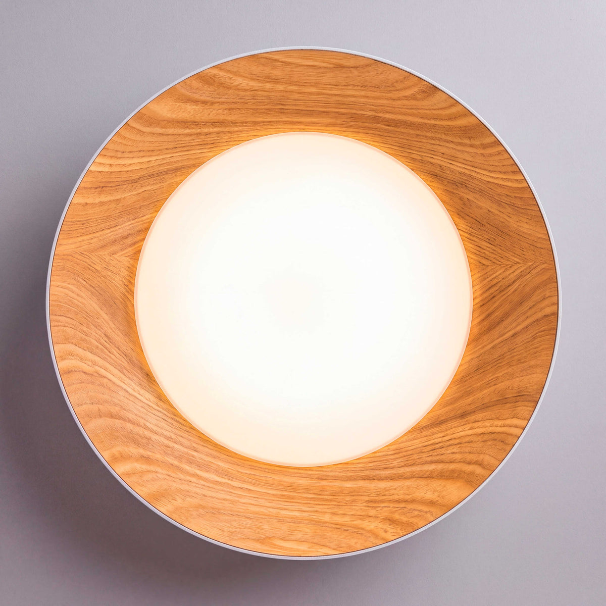 LÁMPARA DE TECHO LED TECA WHITE WOOD + CONTROL REMOTO