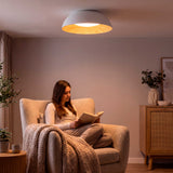 LÁMPARA DE TECHO LED TECA WHITE WOOD + CONTROL REMOTO