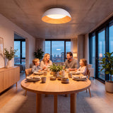 LÁMPARA DE TECHO LED TECA WHITE WOOD + CONTROL REMOTO