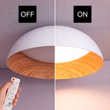 LÁMPARA DE TECHO LED TECA WHITE WOOD + CONTROL REMOTO