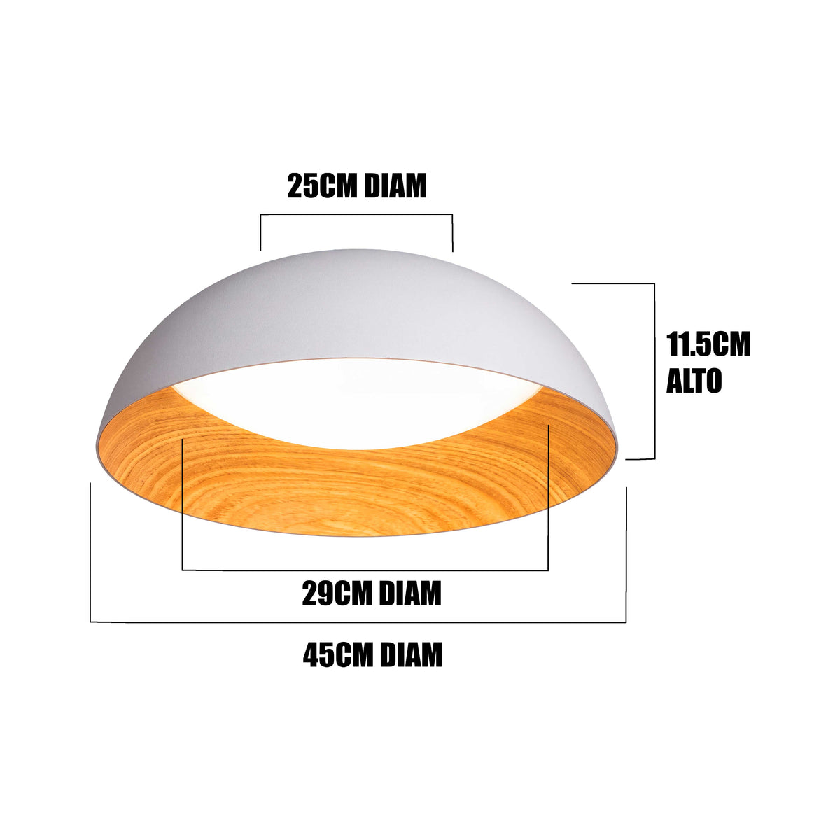 LÁMPARA DE TECHO LED TECA WHITE WOOD + CONTROL REMOTO