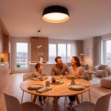 LÁMPARA DE TECHO LED NÓRDICA LINNEA BLACK WOOD + CONTROL REMOTO
