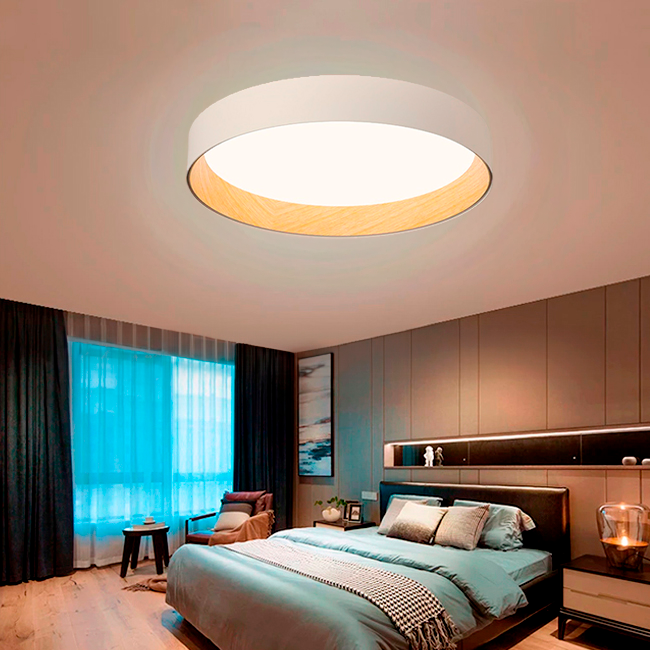 LÁMPARA DE TECHO ARTIKA WHITE LED WOOD 45W + CONTROL REMOTO