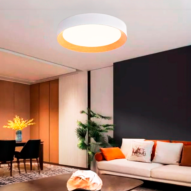 LÁMPARA DE TECHO ARTIKA WHITE LED WOOD 45W + CONTROL REMOTO
