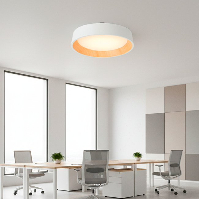 LÁMPARA DE TECHO ARTIKA WHITE LED WOOD 45W + CONTROL REMOTO