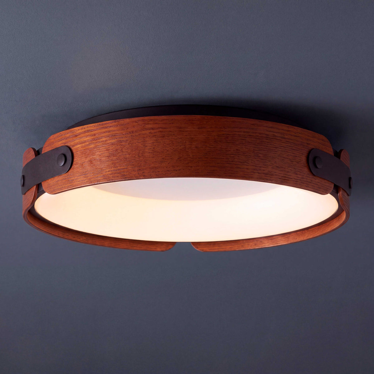 LÁMPARA DE TECHO LED FRIDA EFECTO NOGAL + CONTROL REMOTO