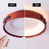 LÁMPARA DE TECHO LED FRIDA EFECTO NOGAL + CONTROL REMOTO