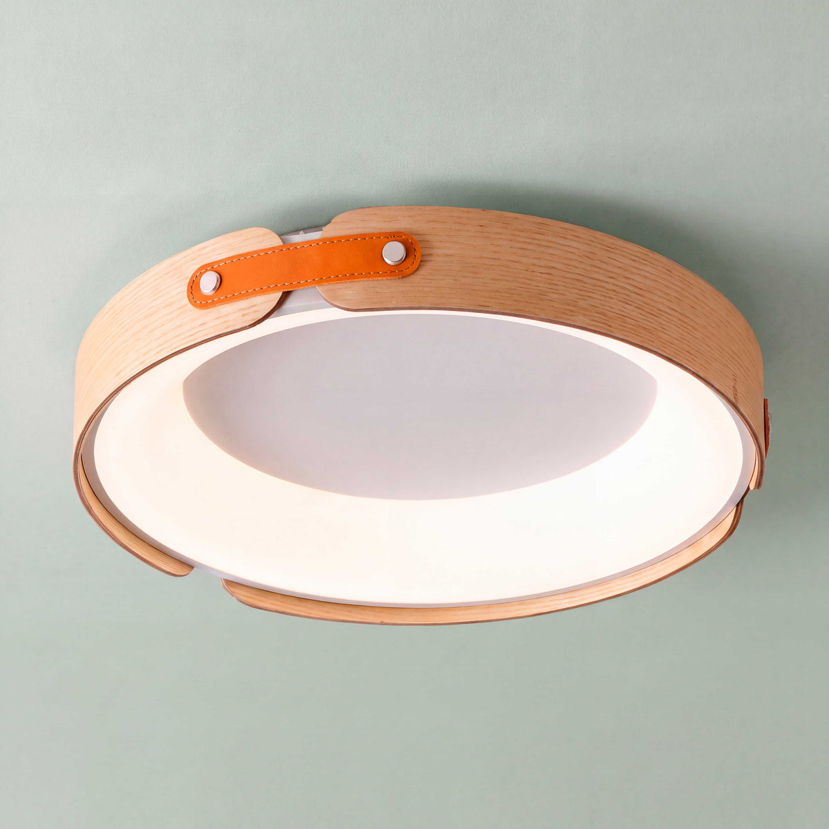LÁMPARA DE TECHO LED FRIDA EFECTO MADERA + CONTROL REMOTO