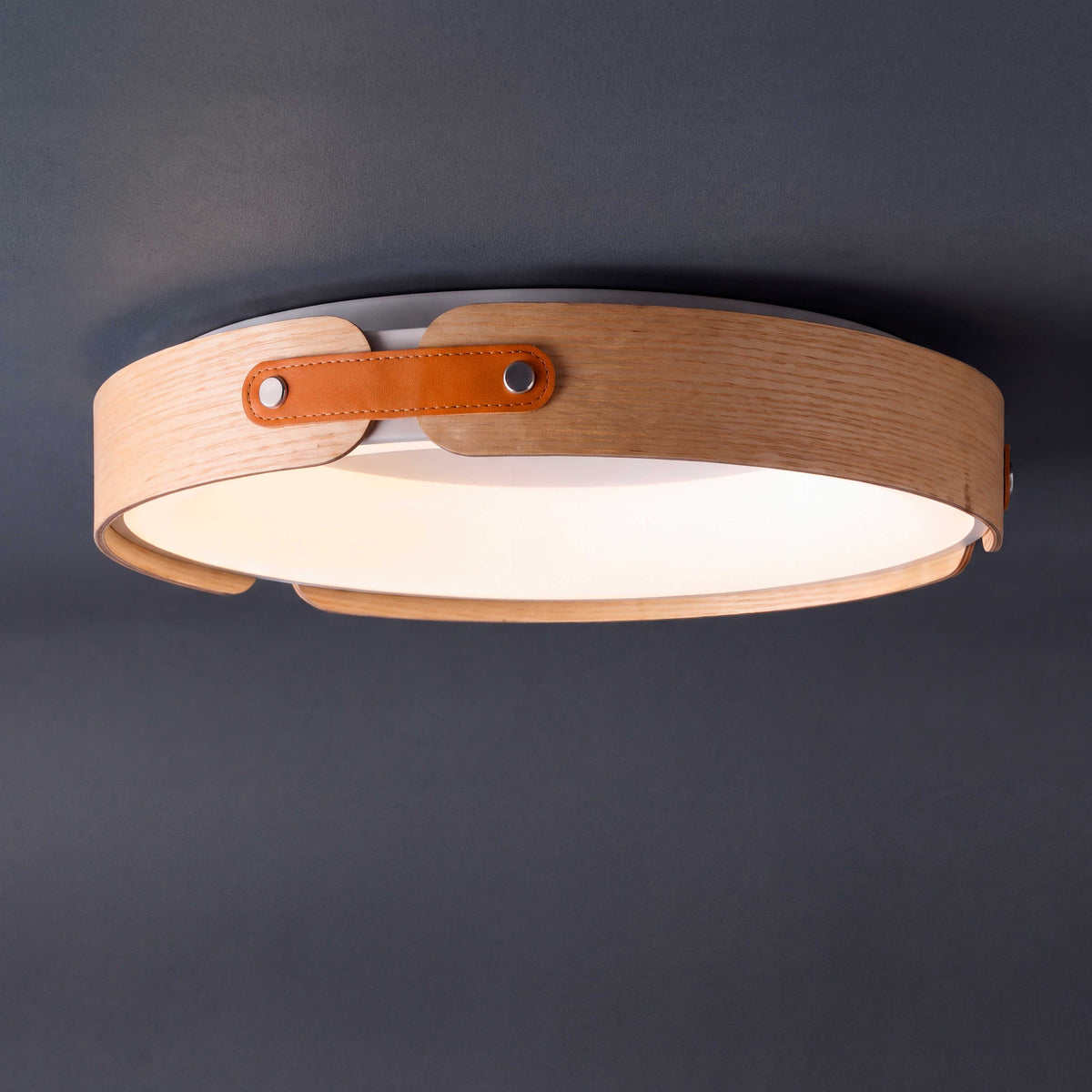 LÁMPARA DE TECHO LED FRIDA EFECTO MADERA + CONTROL REMOTO