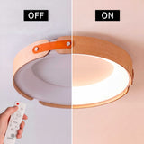 LÁMPARA DE TECHO LED FRIDA EFECTO MADERA + CONTROL REMOTO