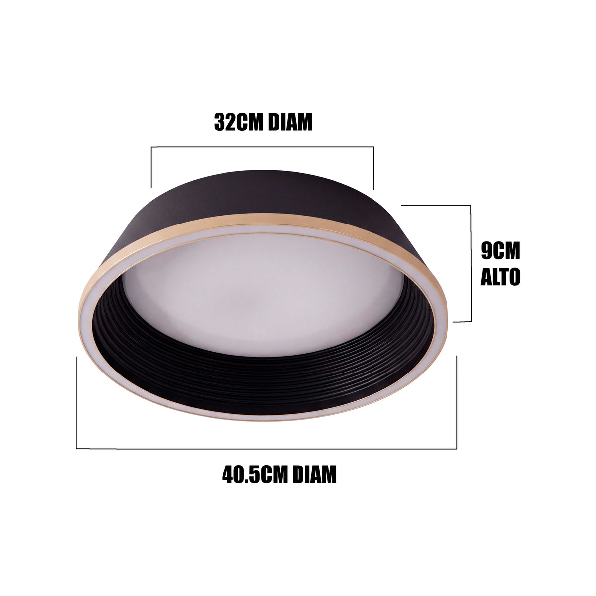 LÁMPARA DE TECHO LED SIENA BLACK GOLD + CONTROL REMOTO