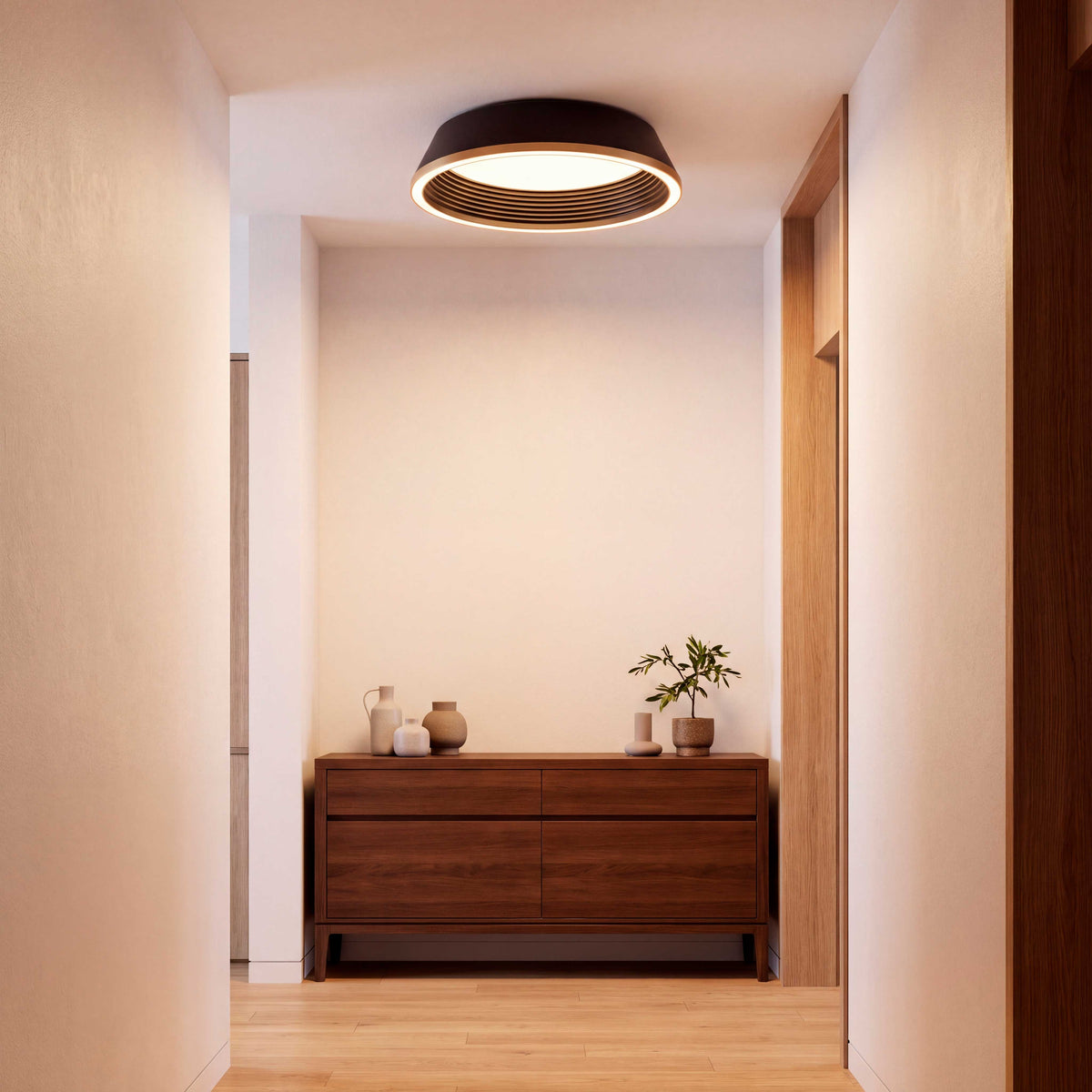 LÁMPARA DE TECHO LED SIENA BLACK GOLD + CONTROL REMOTO