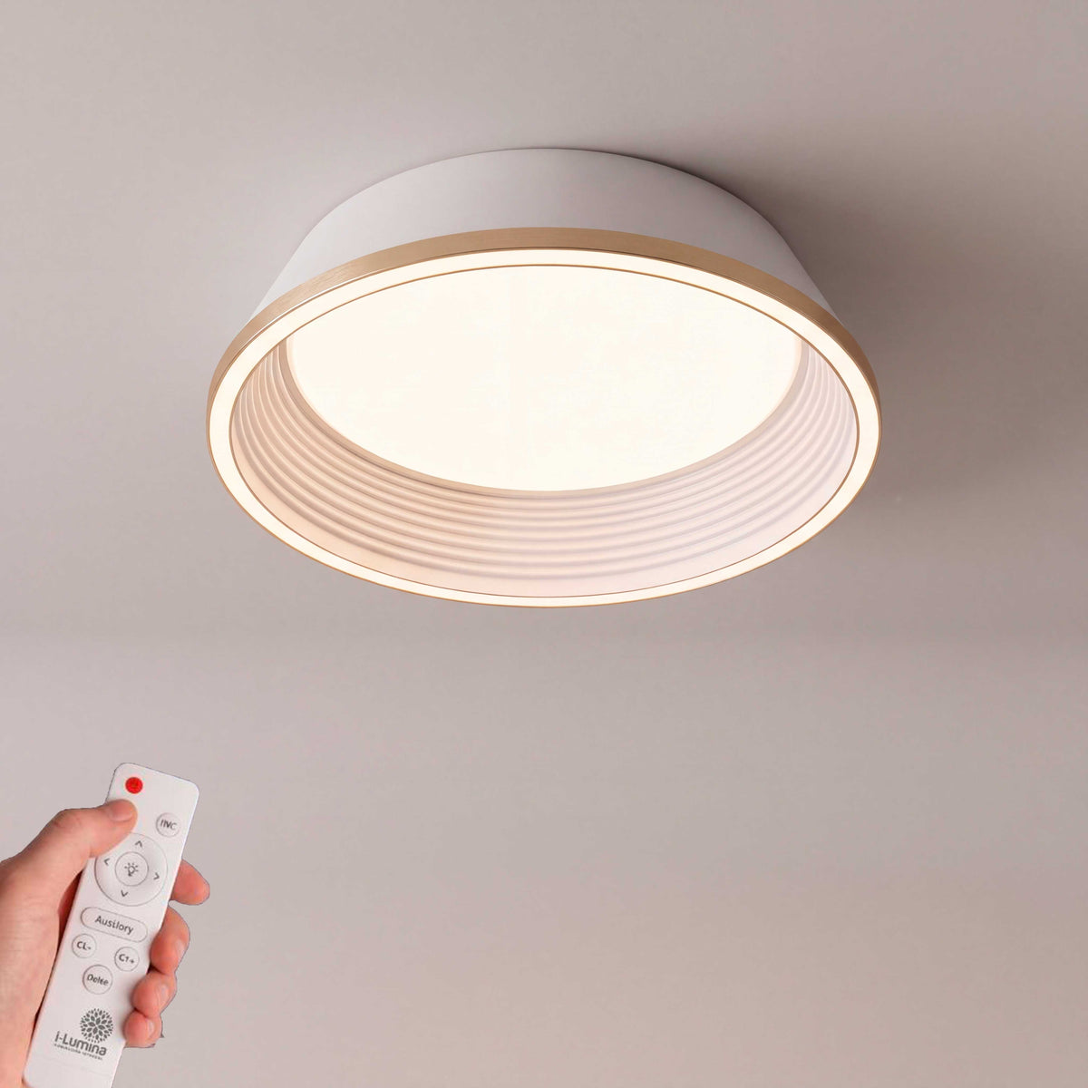 LÁMPARA DE TECHO LED SIENA WHITE GOLD + CONTROL REMOTO