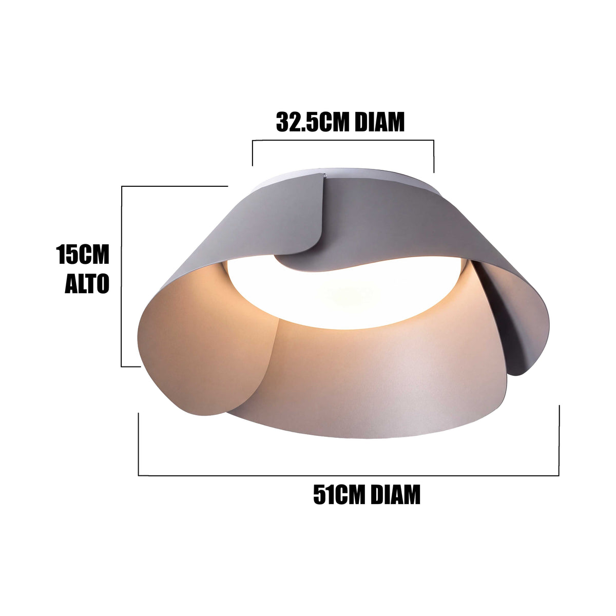 LÁMPARA DE TECHO LED TULIPA GREY + CONTROL REMOTO
