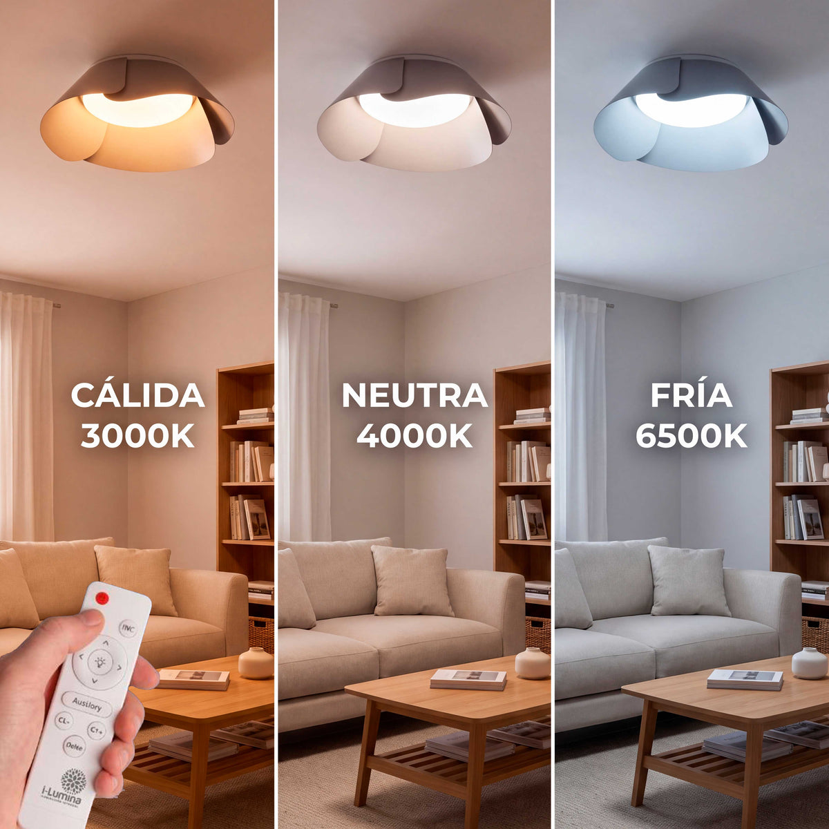 LÁMPARA DE TECHO LED TULIPA GREY + CONTROL REMOTO
