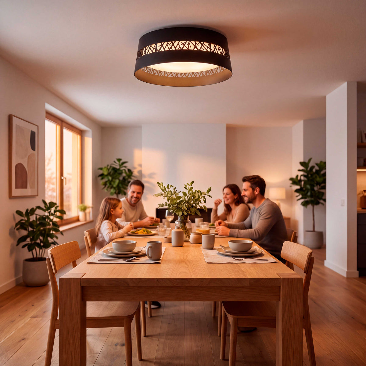 LÁMPARA DE TECHO LED SILVA BLACK + CONTROL REMOTO
