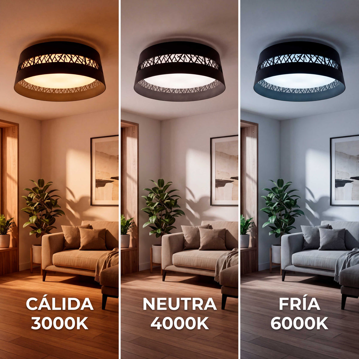 LÁMPARA DE TECHO LED SILVA BLACK + CONTROL REMOTO