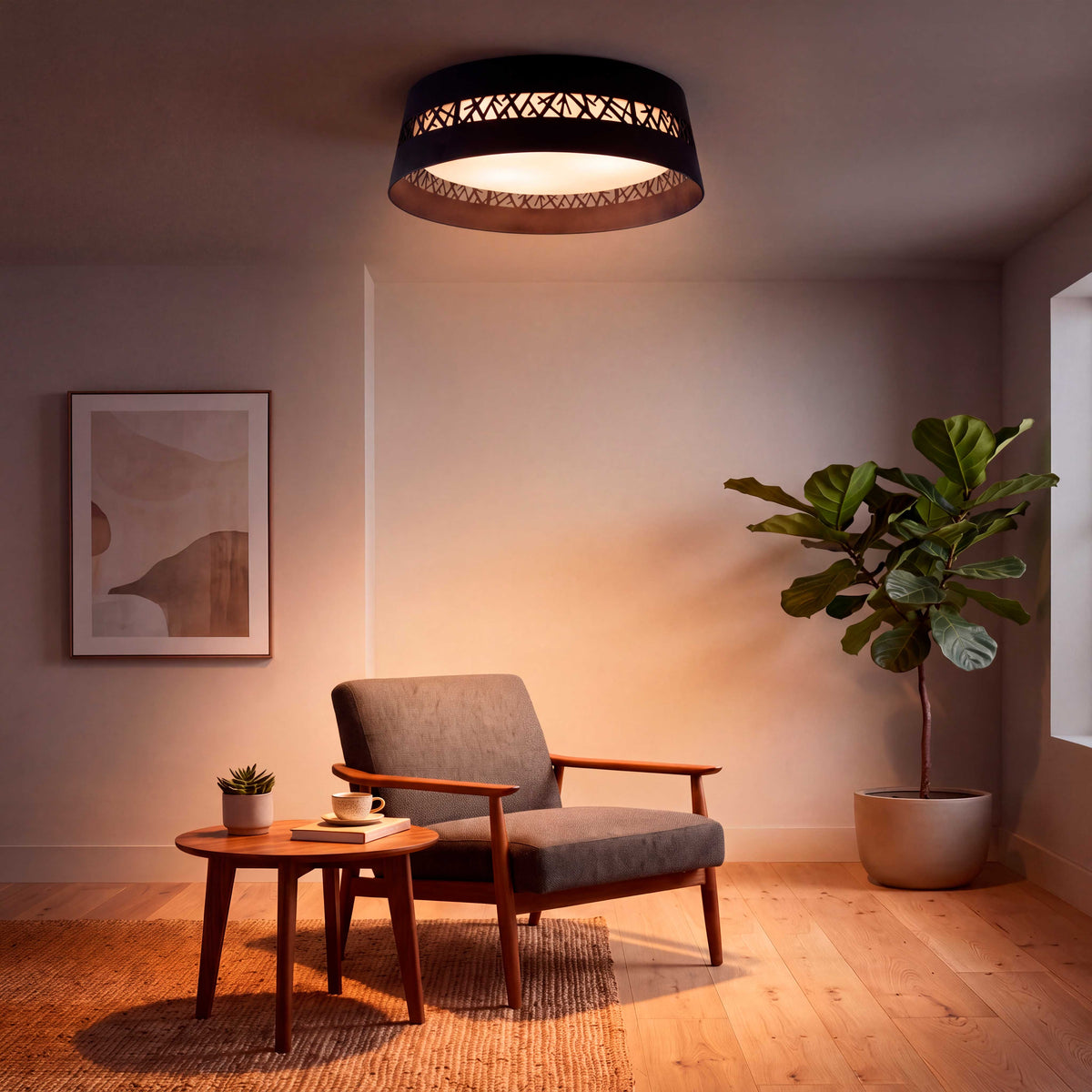 LÁMPARA DE TECHO LED SILVA BLACK + CONTROL REMOTO