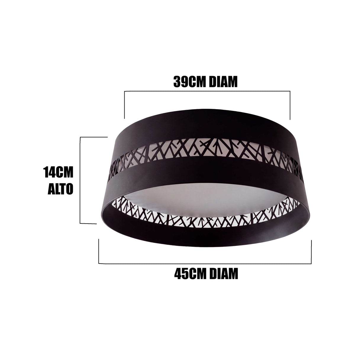 LÁMPARA DE TECHO LED SILVA BLACK + CONTROL REMOTO